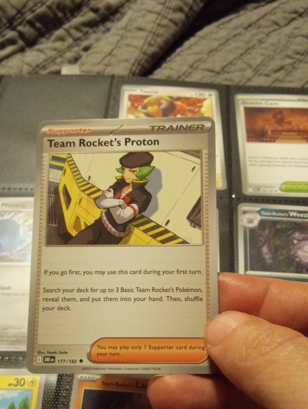 Pokemon Team Rocket's Proton Trainer Card - White & Yellow